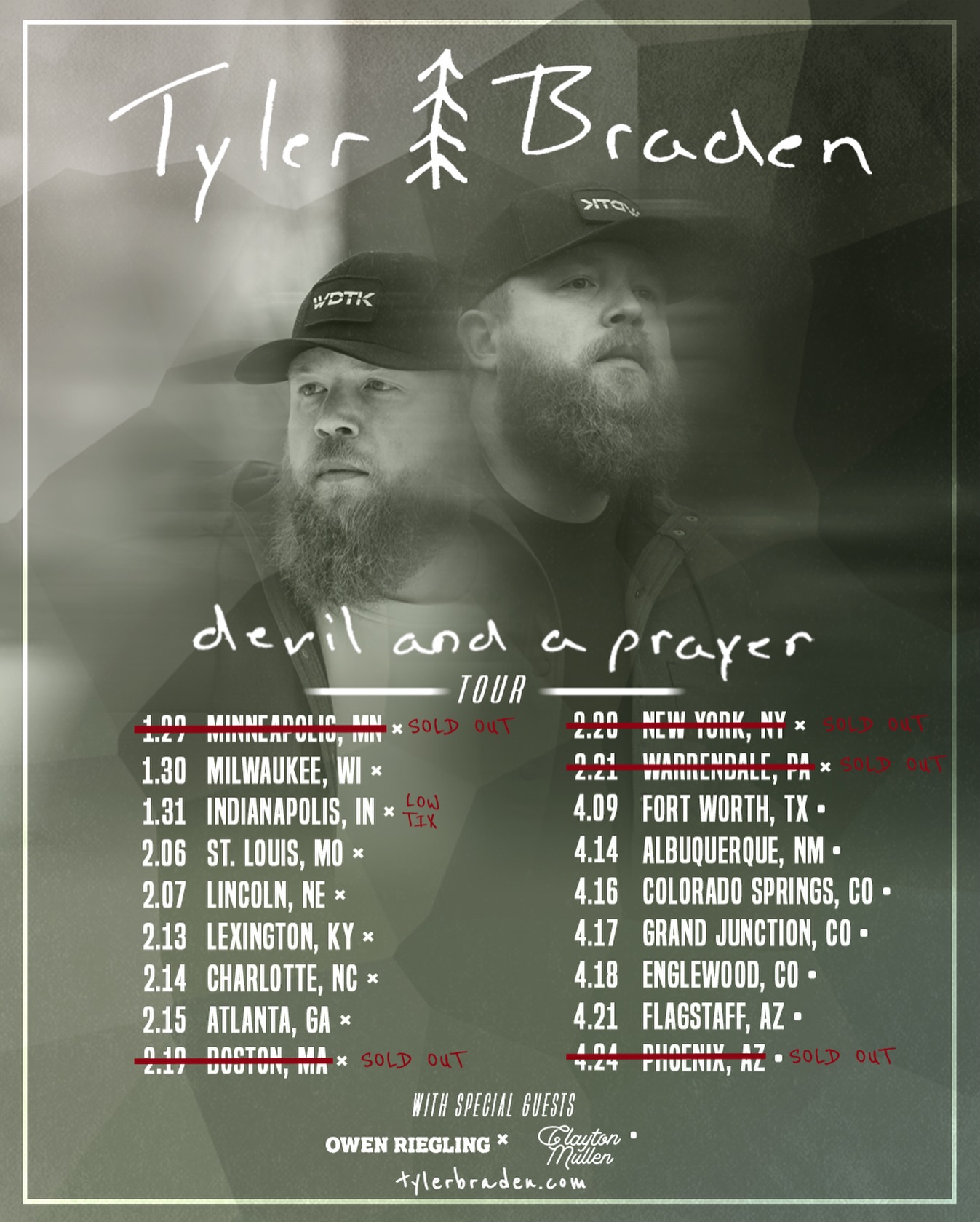 Tyler Braden Devil And A Prayer Tour Poster 2026
